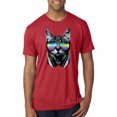 thumbnail image 1 of DJ Kitty Cat with Headphones | Mens Cat Lover Premium Tri Blend T-Shirt, Vintage Red, Small, 1 of 3