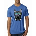 thumbnail image 1 of DJ Kitty Cat with Headphones | Mens Cat Lover Premium Tri Blend T-Shirt, Vintage Royal, Small, 1 of 3