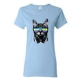 thumbnail image 1 of DJ Kitty Cat with Headphones | Womens Cat Lover Graphic T-Shirt, Light Blue, Medium, 1 of 3