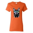 thumbnail image 1 of DJ Kitty Cat with Headphones | Womens Cat Lover Graphic T-Shirt, Orange, 2XL, 1 of 3