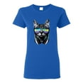 thumbnail image 1 of DJ Kitty Cat with Headphones | Womens Cat Lover Graphic T-Shirt, Royal, Large, 1 of 3
