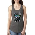 thumbnail image 1 of DJ Kitty Cat with Headphones | Womens Cat Lover Jersey Racerback Tank Top, Dark Grey, X-Large, 1 of 3