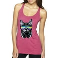 thumbnail image 1 of DJ Kitty Cat with Headphones | Womens Cat Lover Premium Tri-Blend Racerback Tank Top, Vintage Pink, Medium, 1 of 3