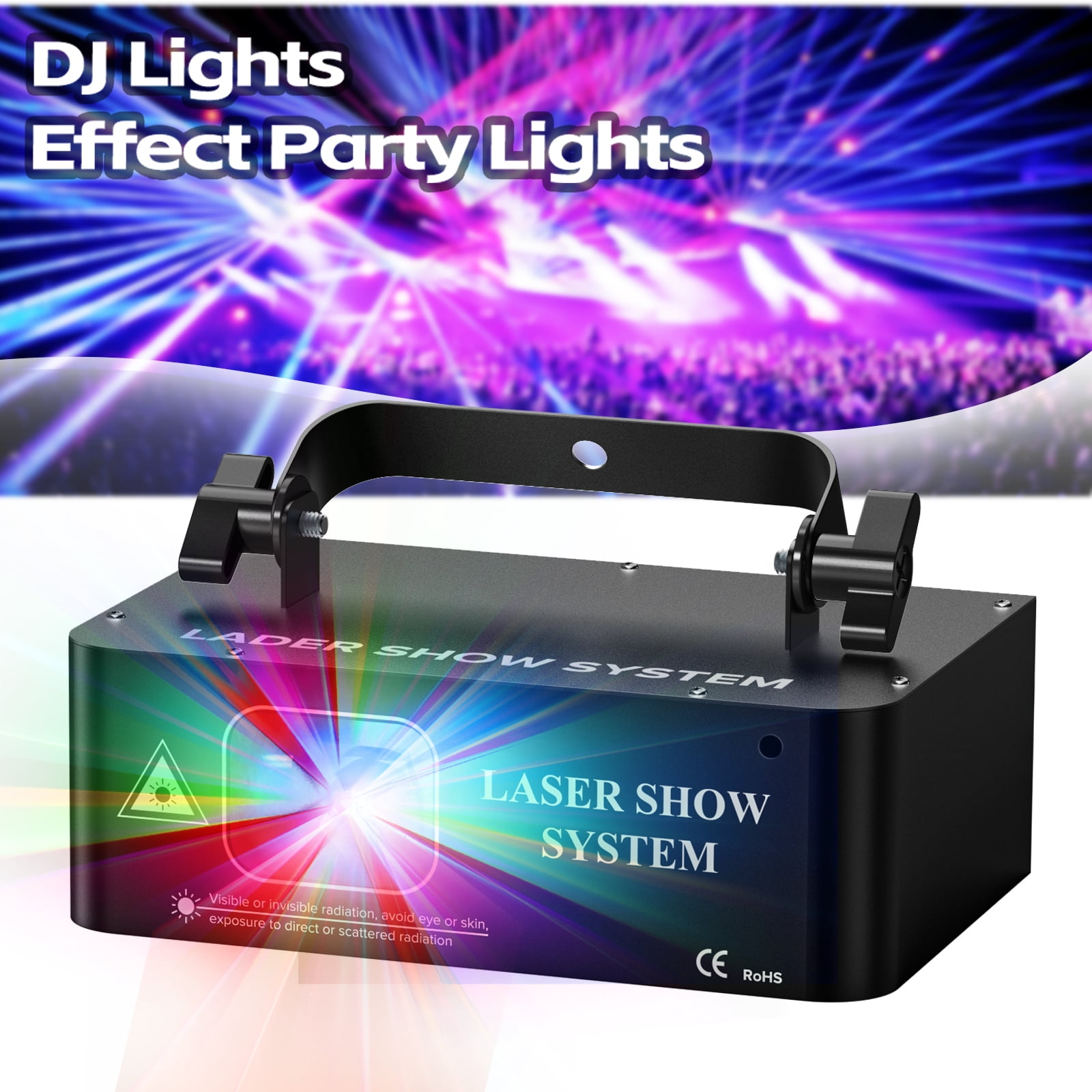 DJ Laser Party Light, RGB Laser Scanner Beam Effect Stage Light Sound