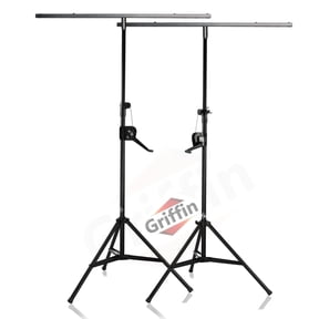 DJ Light Stands (2 Pack) Stage Lighting Truss System by Griffin Hand Crank Up Portable Speaker Tripod Platform Rig Adjustable Trussing Kit T Bar Mount for Can Lights Music Equipment Package