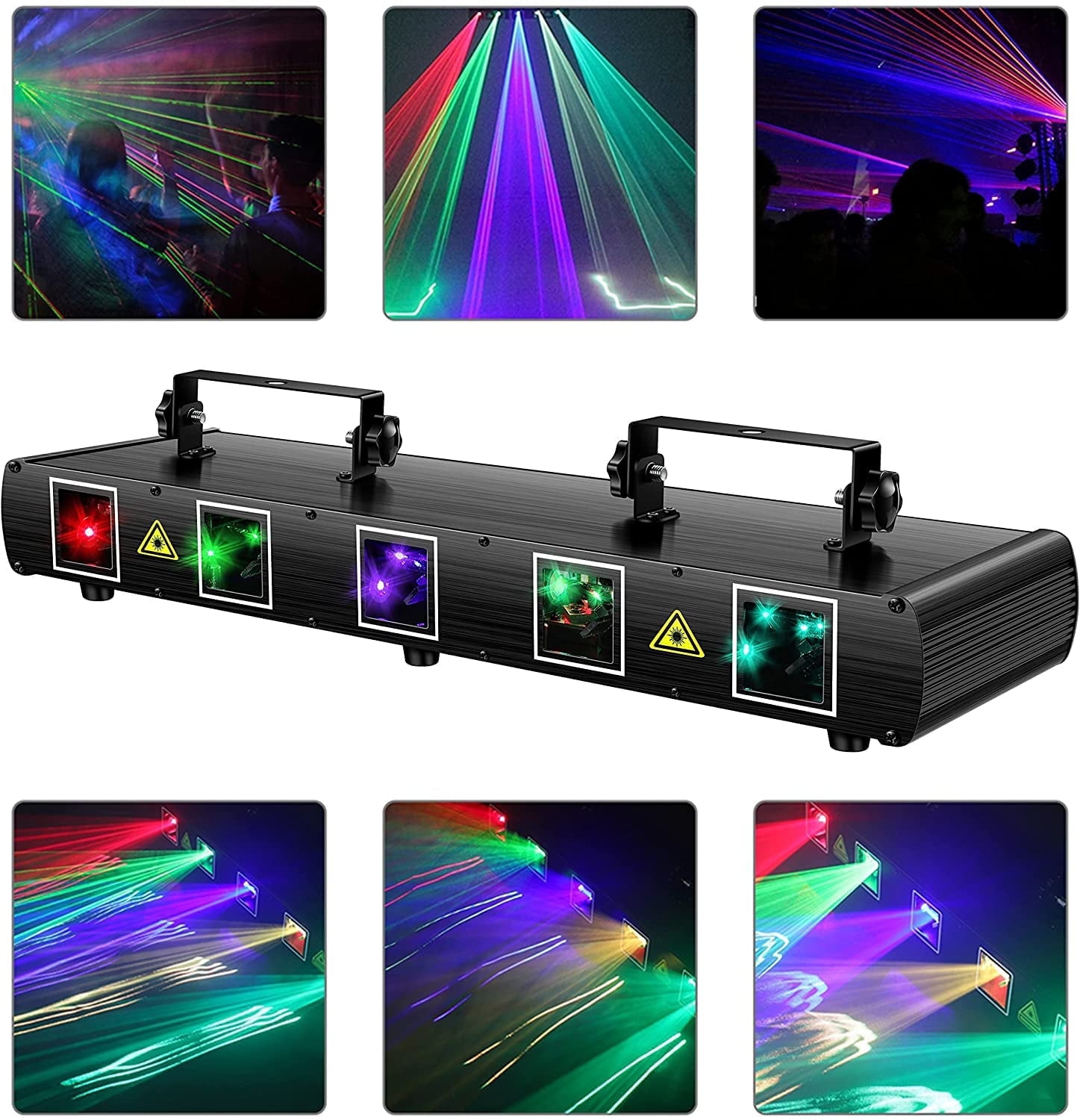 DJ Lights 5 Beam Effect Sound Activated DJ Party Lights by DMX Control for Disco Birthday Bar Stage