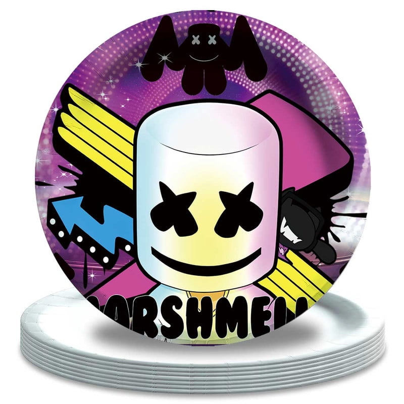DJ Marshmello Plates Party Supplies Birthday Dinnerware Decorations Tableware Disposable