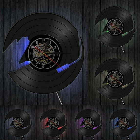 DJ Music Vinyl Record LP Wall Clock Watch 3D Night Light Party Dance Hall Decor Vintage Timepiece Music Club Gift For DJ