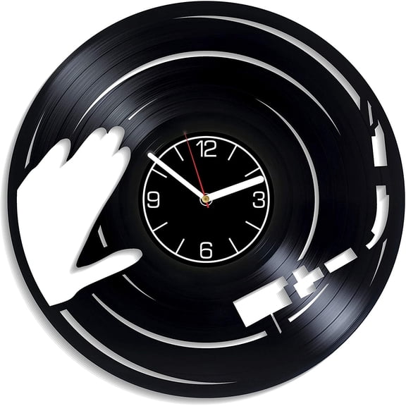 DJ Music Vinyl Wall Clock Music Wall Art Music Clock Vinyl Record Wall Clock Modern Music Gift Music Vinyl Clock DJ Music Home Decoration 12 inch Wall Clock Vinyl Record Gift for Him