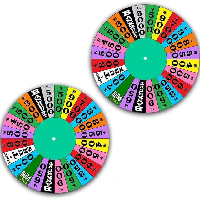 DJ One Pair DJ Game Show 1 Fortune Wheel Scratch Pad Vinyl Memorabilia 7" Inch Slip Mat