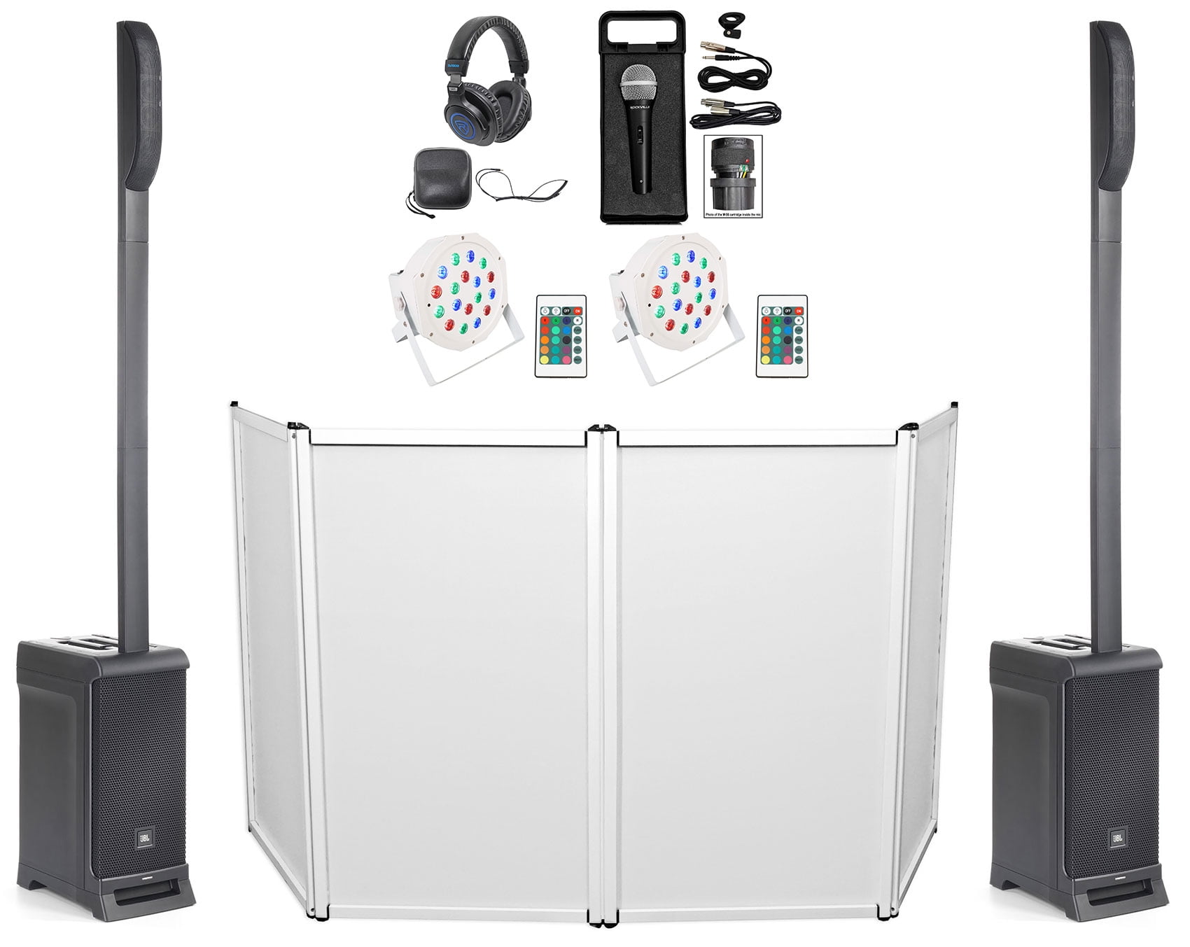 DJ Package w/(2) IRX ONE Line Array Speakers+Facade+Lights+Microphone ...
