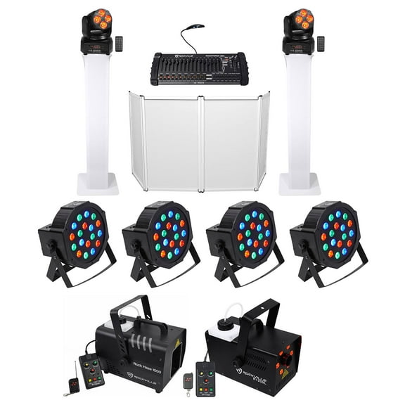 DJ Package w/Facade+Totem Stands+Par Lights+Moving Heads+Fogger+Hazer+Controller