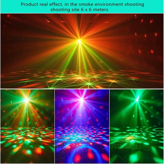 DJ Party Lights Disco Ball Light,Sound Activated Disco Lights+Red and Green Pattern Lamp Strobe Lighting for Home Club Karaoke Christmas Halloween Birthday Wedding Dancing