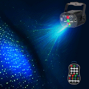 DJ Party Lights Stage Laser RGB Sound Activated Disco Strobe Lighting with Remote Control - Music Show Projector for Indoor Birthday Karaoke Club KTV