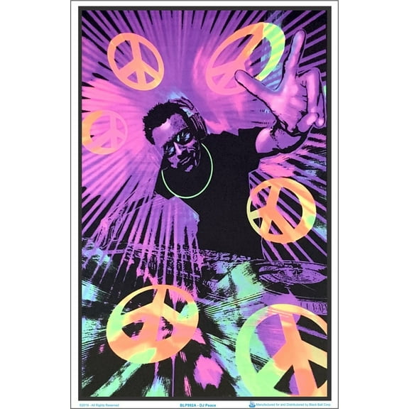 DJ Peace Black Light Poster 23 x 35