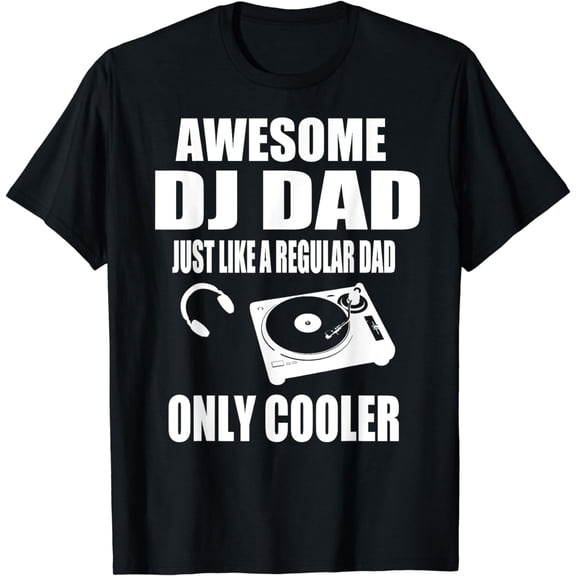 DJ Player Dad T Shirt Gift Wedding & Party DJ Disc