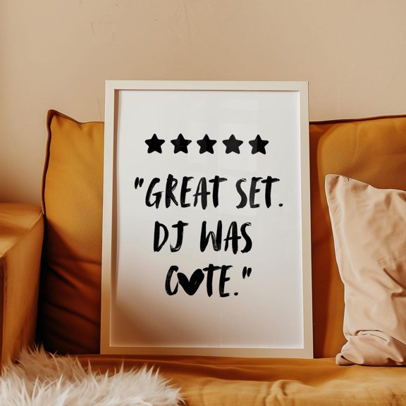 DJ Print Trending Five Star Print Music Poster Rave Poster EDM Wall Art Rave Accessories Festival Accessories Rave Merch DJ Gift Rave Gift