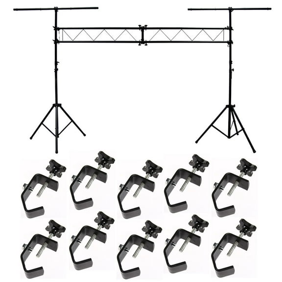 DJ Pro Audio Light Trussing 10 Foot Portable Truss Lighting System (10) C Clamps