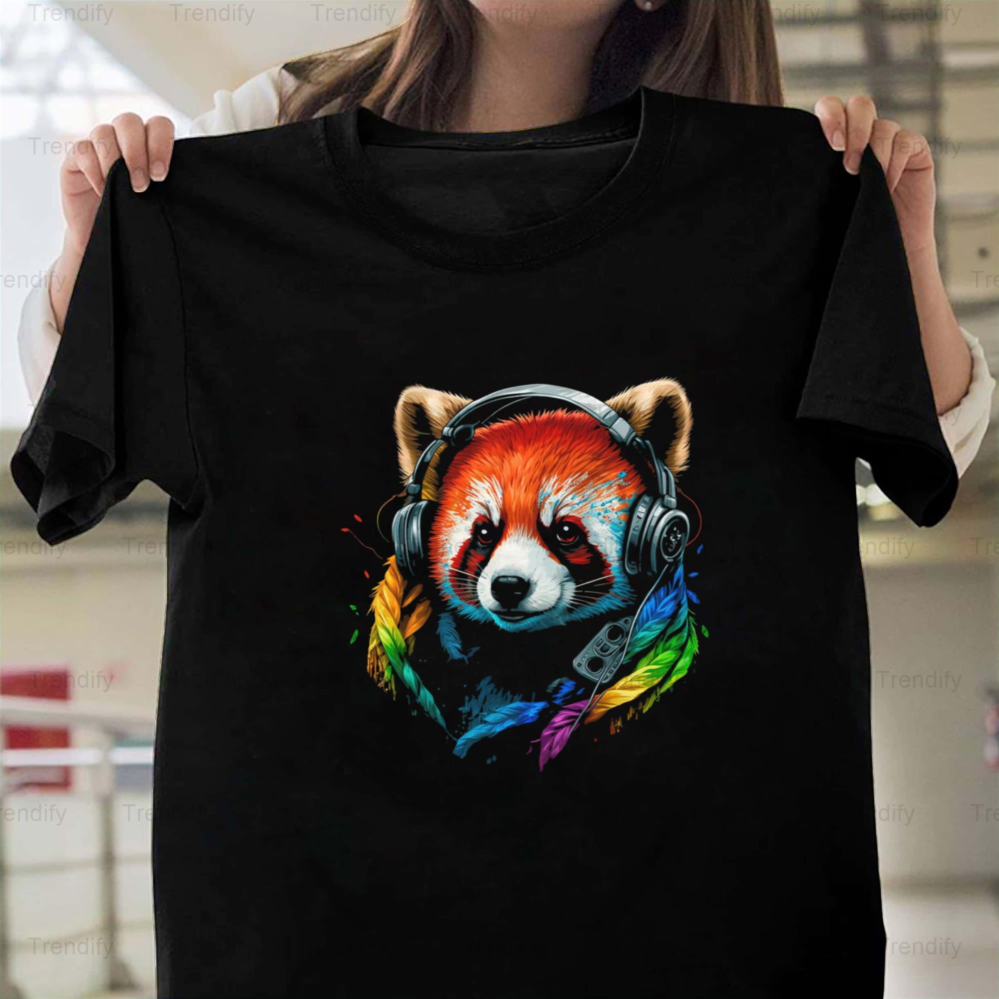 DJ Red Panda Headphones Graphic Funny Animal Music Parody Unisex T ...