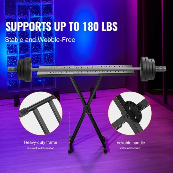 DJ Table Stand,(32"-43")x18"Portable DJ Laptop&Controller Stand,Lightweight DJ Desk DJ Booth Adjustable Height DJ Stand,Foldable Double-X Keyboard Stand&Tabletop,Audio Mixer Stand