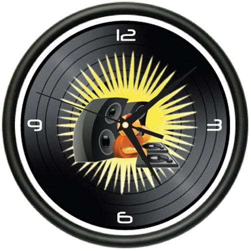 DJ Wall Clock disc jockey turntable mixer record gift