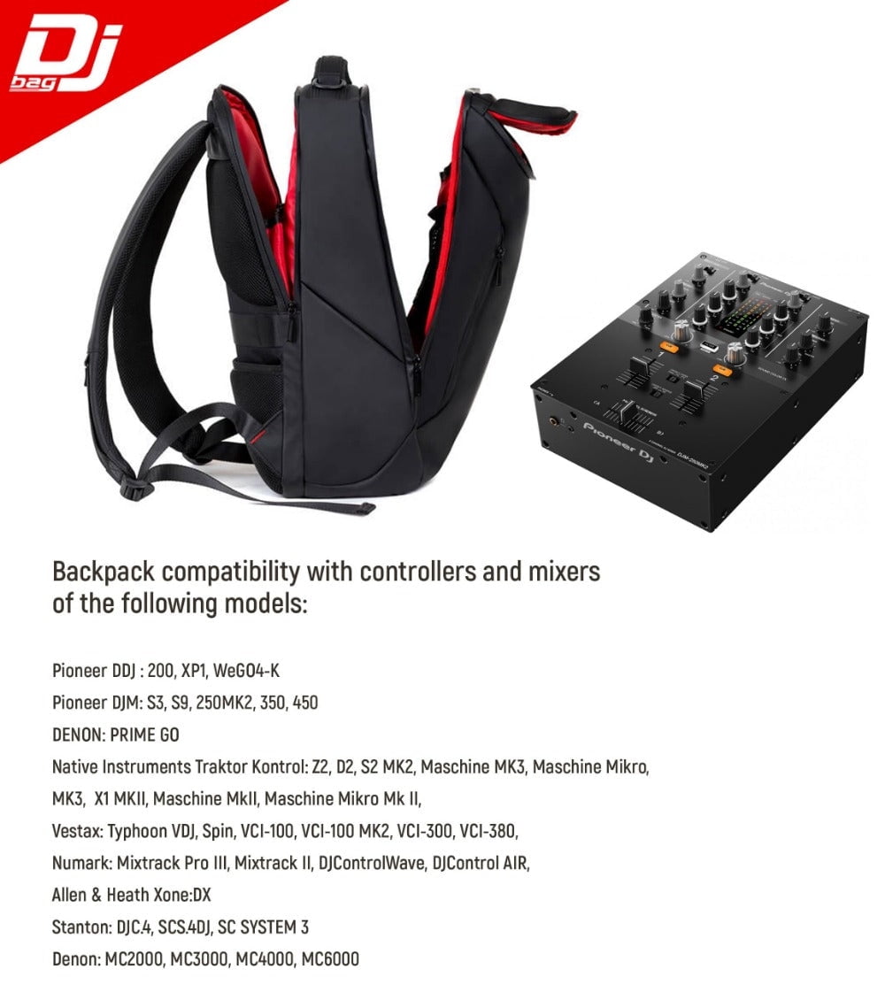 DJBAG URBAN Backpack for DJ's controllers and mixers int. 19.09 x 12.59 ...