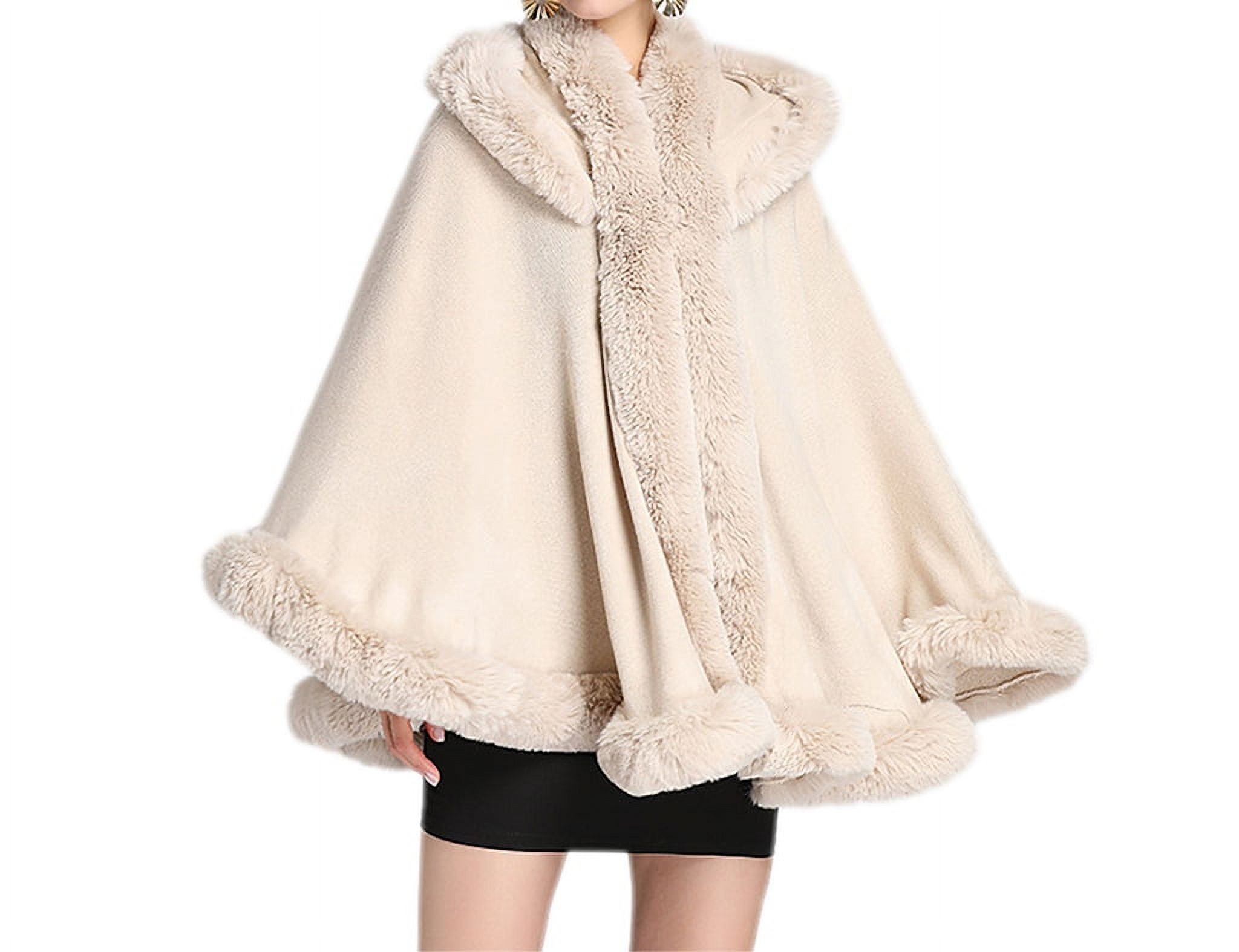 ★新品★ L'Appartement DE BALL FUR CAPE Cashmere & Wool Cape with Select Lamb Trim