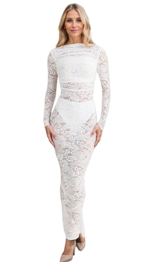 Glitter u neck see through backless cami maxi dress