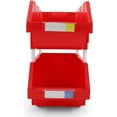 thumbnail image 1 of DJC Supply Red Heavy duty thermoplastic storage bin organizer, Stackable, Hangable, Side-connect 2 Pack, LARGE 8.4" X 11" X 6.9", 1 of 4