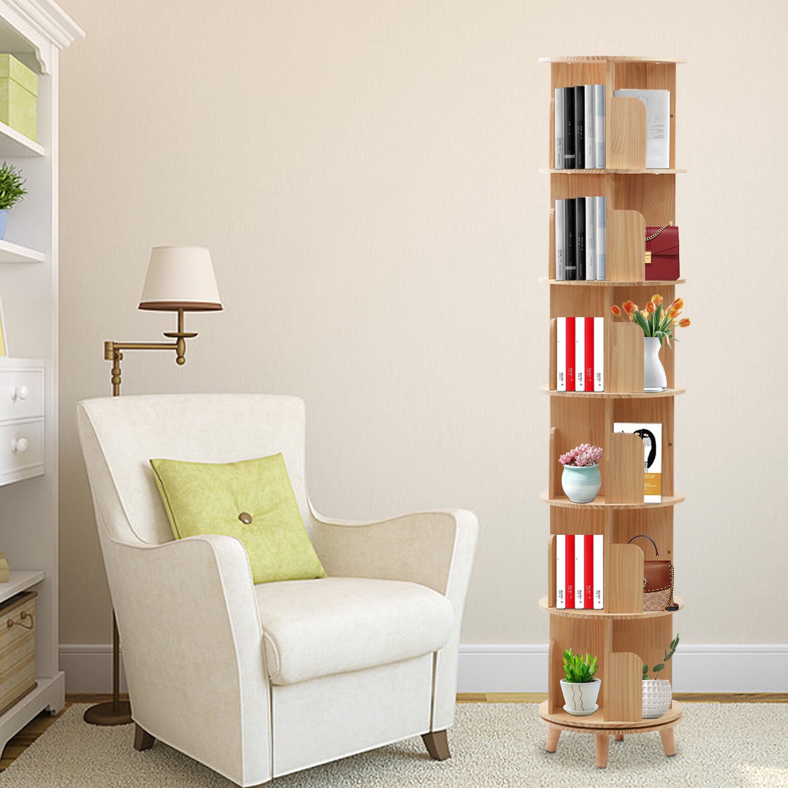 Detjer Book Rack DJDG 360 Display Floor Standing Bookcase Storage Rack for Kids&Adult ...