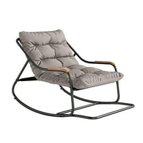 DJDG Patio Oversized Rocking Chair, Versatile Indoor/Outdoor Textilene Lounge with Metal Handrail and Footrest, Perfect for Living Room, Porch, or Backyard(with Cushion)