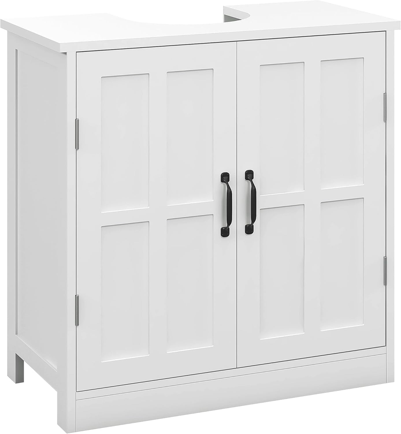 DJDG Pedestal Sink Storage Cabinet, Under Sink Cabinet with 2 Doors and Adjustable Shelf, Bathroom Vanity with U-Shape Cut-Out, White
