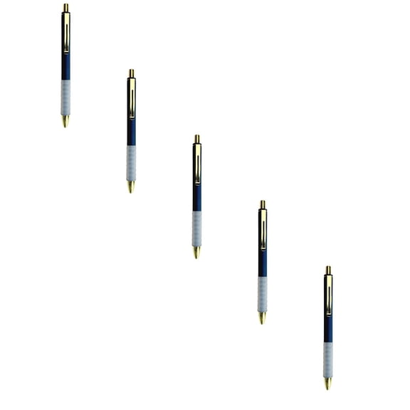 DJDL 5Pcs Metal Retractable Pen, 5.7 inch Bulk Retractable Pens with Rubberized Comfort Grip, Retractable Click Advance, for Corporate Gifts Bulk, Trade Show Giveaways