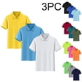 thumbnail image 1 of DJDLJWCJ 3 Pack Boys Athletic T-Shirt Lightweight Breathable Summer Short Sleeve Shirts Stretch Soft School Uniform Shirts Wine Size 3 Years, 1 of 10