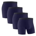 thumbnail image 1 of DJDLJWCJ 4PC Mens Boxer Briefs Underwear Large Size Front Opening Solid Stretch, Soft Underpant Navy, 1 of 5