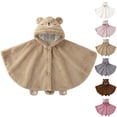 thumbnail image 1 of DJDLJWCJ Baby Hooded Cape Cute Bear Fleece Winter Poncho Soft Thick Warm Kids Bear Cape White Size 6M, 1 of 5