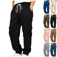 thumbnail image 1 of DJDLJWCJ Big Boys Cargo Pants Elastic Waist Drawstring Jogger Pants School Uniform Pants Lightweight Side Pocket Casual Pants Black Size 9, 1 of 10