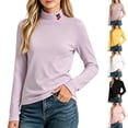 thumbnail image 1 of DJDLJWCJ Big Girls Turtleneck Sweatshirt Solid Color Long Sleeve Pullover Stretch Soft Tops Black Size 10-11Years, 1 of 7