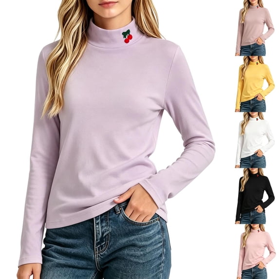 DJDLJWCJ Big Girls Turtleneck Sweatshirt Solid Color Long Sleeve Pullover Stretch Soft Tops Black Size 10-11Years