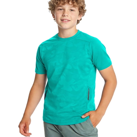 DJDLJWCJ Boys Athletic Shirts Crewneck Relaxed Fit Summer Tee Boys Casual T Shirts Short Sleeve Outdoor Sports, Green 7-8T