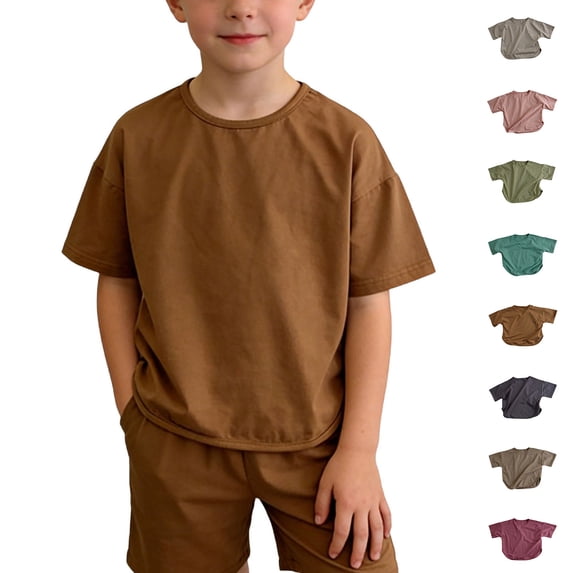 DJDLJWCJ Boys Athletic T Shirts Short Sleeve Crewneck Lightweight Breathable Summer Shirts Stretch Soft Active Tee Shirts for Sports Blue Size 6 Years
