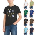 thumbnail image 1 of DJDLJWCJ Boys Crewneck T-shirt Soccer Graphic Printed Short Sleeve Shirts Soft Breathable Summer Lightweight Athletic Sports Shirts White Size 3-4 Years, 1 of 8