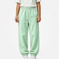 thumbnail image 1 of DJDLJWCJ Boys Fleece Lined Cargo Pants Elastic Waist Casual Fall Winter Warm Jogger Trousers Mint Green Size 5T, 1 of 4