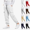 thumbnail image 1 of DJDLJWCJ Boys Jogger Cargo Pants Elastic Waist Lightweight Hiking Pants with Pocket Outdoor Long Trousers White Size 5T, 1 of 8