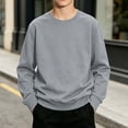thumbnail image 1 of DJDLJWCJ Boys Long Sleeve Sweatshirt Solid Color Crewneck Pullover Boys Stretch Soft Lightweight Sweatshirts Gray Size 2T, 1 of 7