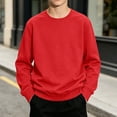 thumbnail image 1 of DJDLJWCJ Boys Long Sleeve Sweatshirt Solid Color Crewneck Pullover Boys Stretch Soft Lightweight Sweatshirts Red Size 11, 1 of 7