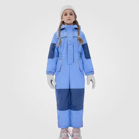 DJDLJWCJ Boys One Piece Snowsuit Waterproof Windproof Insulated Thickened Warm Winter Jumpsuits Light Blue Size 12M