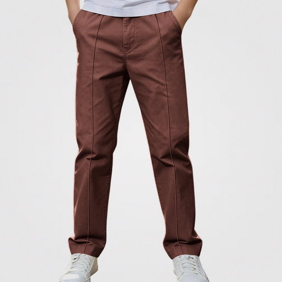 DJDLJWCJ Boys School Uniform Pants Comforty Elastic Waist Straight Cargo Pants Solid Color Side Pocket Jogger Pants Brown Size 11