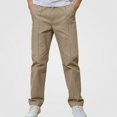 thumbnail image 1 of DJDLJWCJ Boys School Uniform Pants Comforty Elastic Waist Straight Cargo Pants Solid Color Side Pocket Jogger Pants Khaki Size 9, 1 of 8