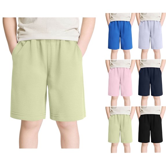 DJDLJWCJ Boys School Uniform Shorts Boy Summer Short Pants Lightweight Kids Casual Shorts, Green 3-4 T
